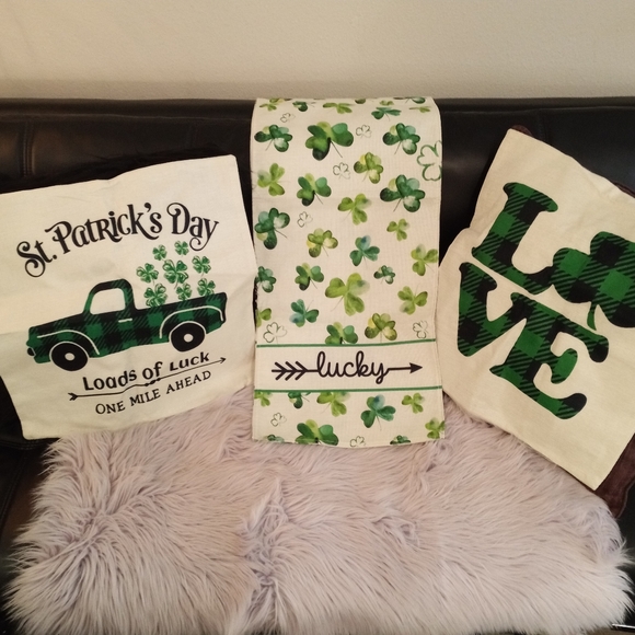 St. Patrick's Day Set | Accent Pillow Covers & Table Runner - Picture 1 of 9